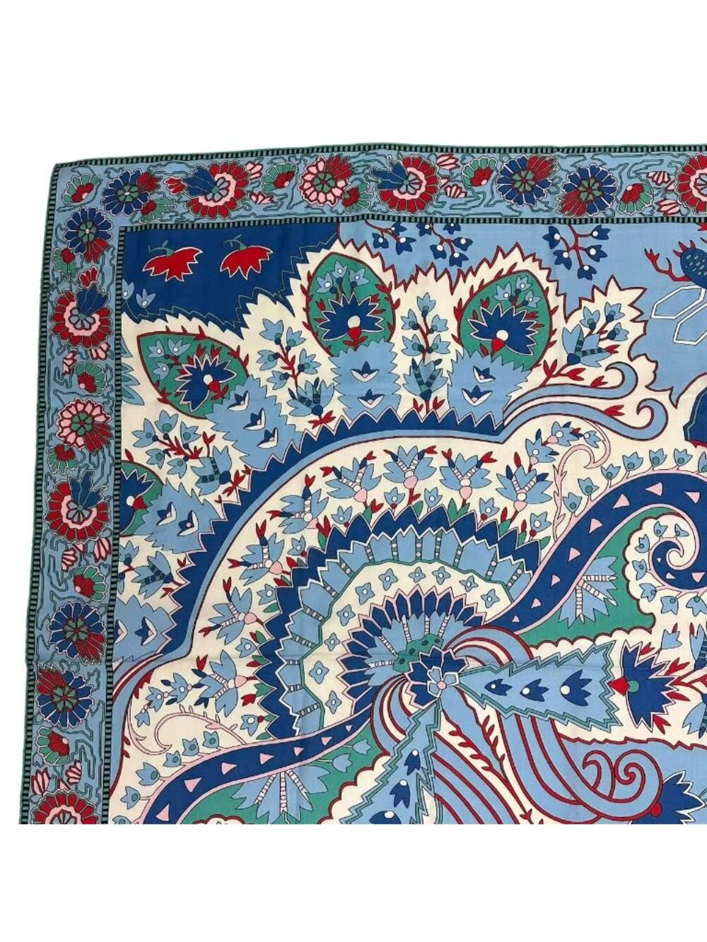 Hermes Scarf Cashmere Carre 140 Paisley From Blue - Picture 2 of 7
